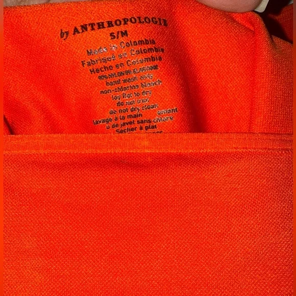 Anthropologie “Viviette” Long Sleeve Bodysuit Orange Size S/M - Picture 3 of 4